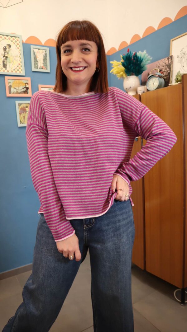 Maglione SIMPLE GRIGIO/FUCSIA