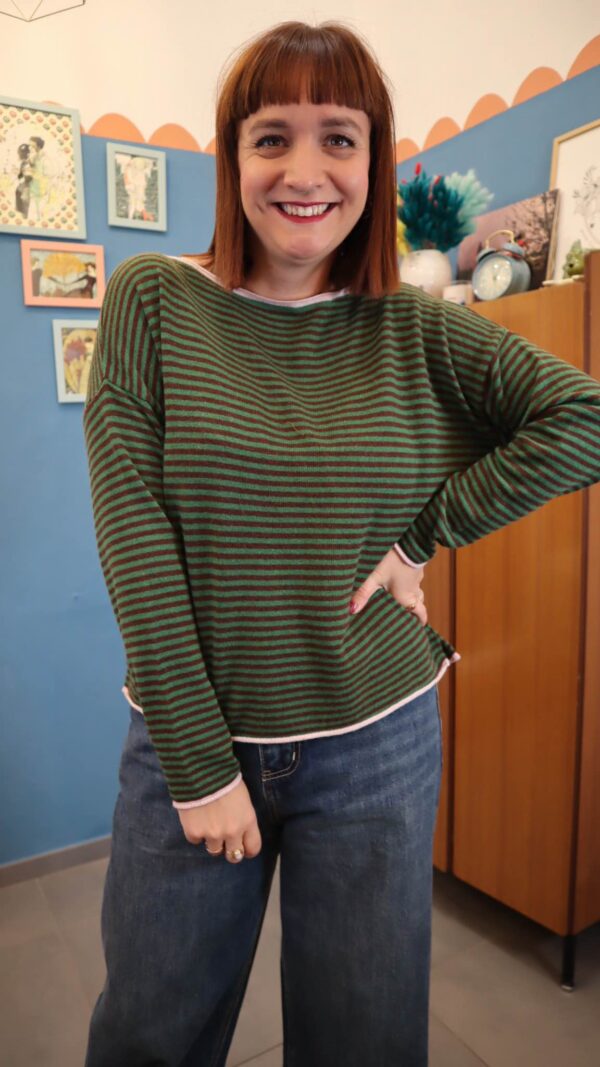 Maglione SALMO verde/ marrone