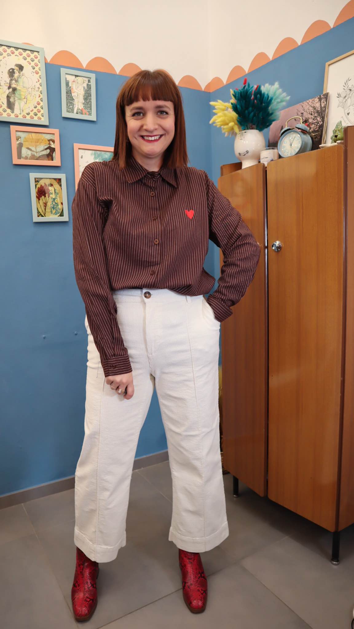 Pantalone VELLUTTO panna - immagine 4