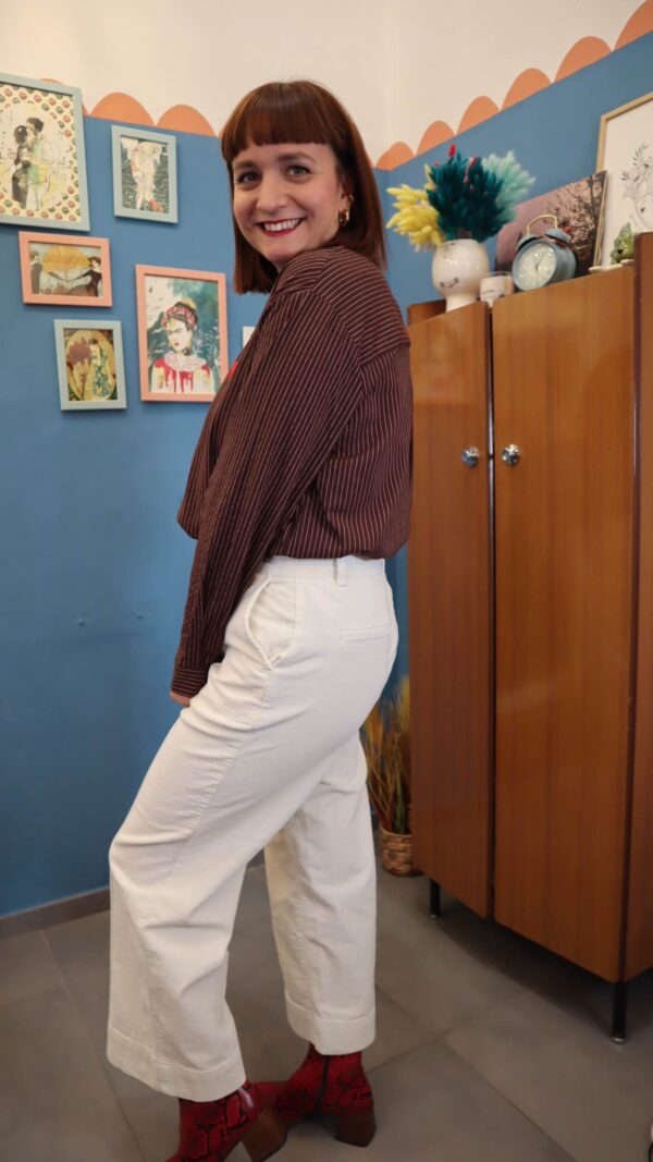 Pantalone VELLUTTO panna