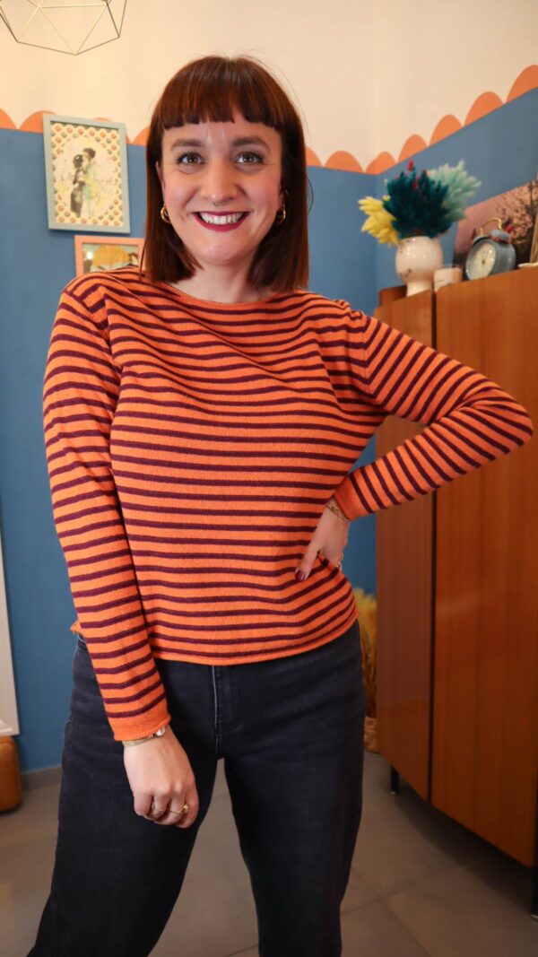 Maglione SOFI BORDÓ/ARANCIO