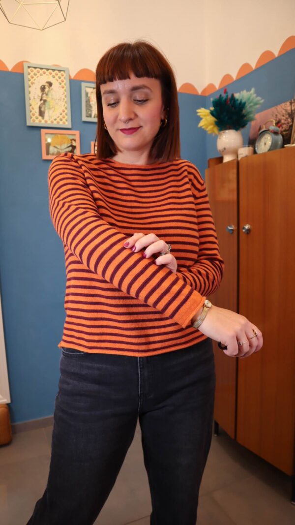 Maglione SOFI BORDÓ/ARANCIO