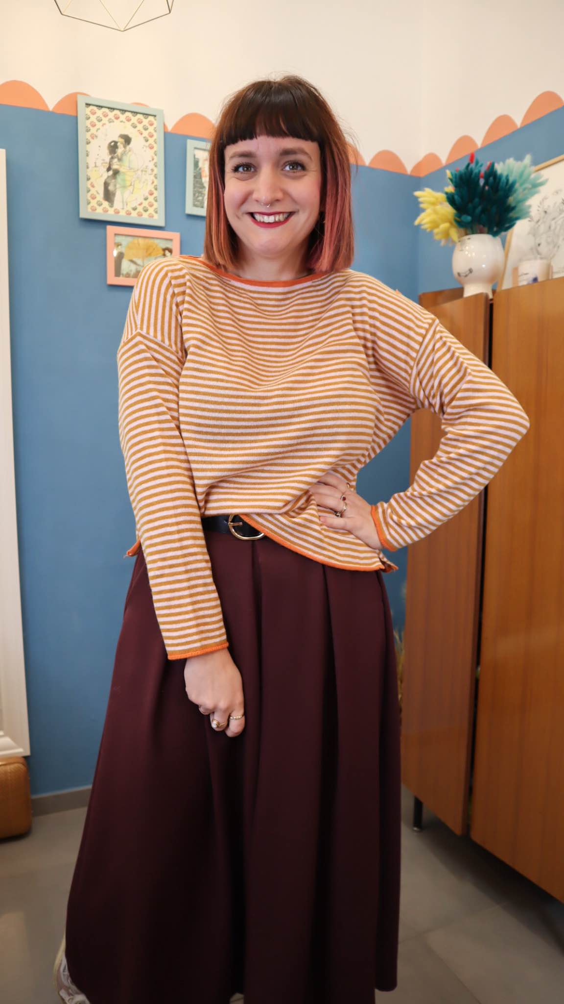 Maglione SALMO ocra/rosa - immagine 3