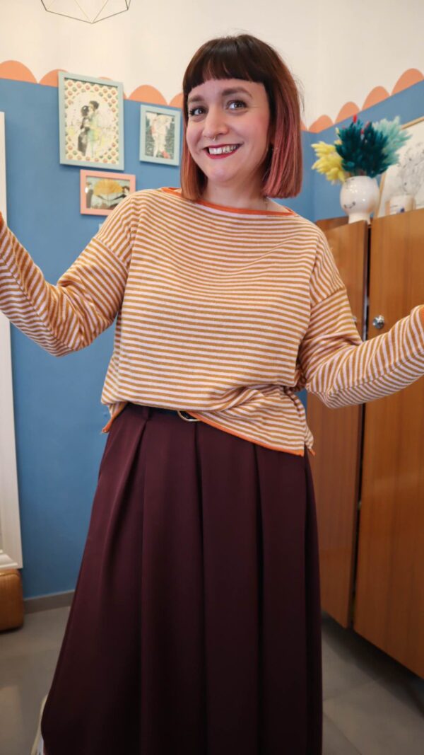 Maglione SALMO ocra/rosa