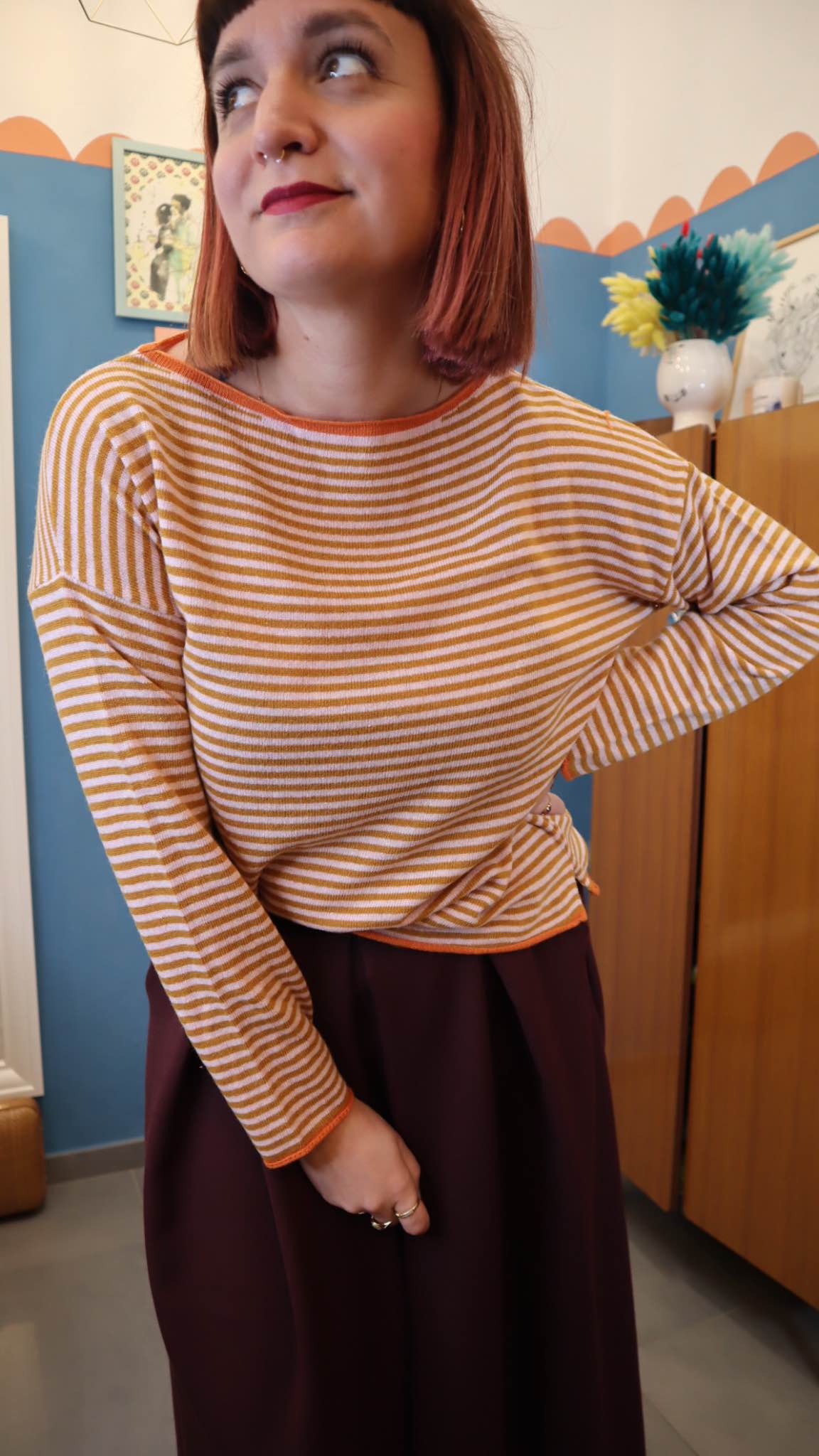 Maglione SALMO ocra/rosa - immagine 2