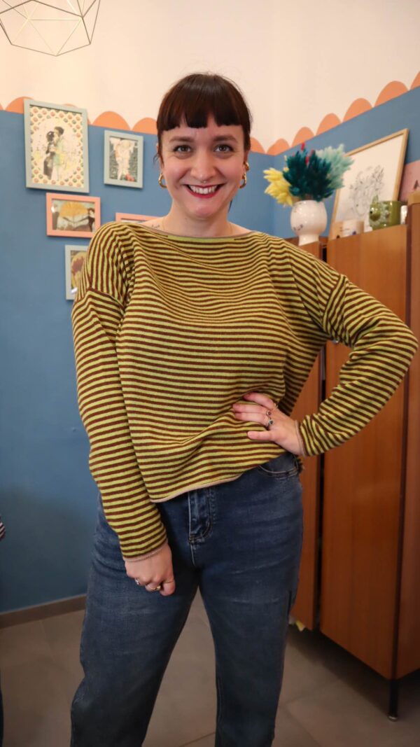 Maglione SALMO marrone/verde acido