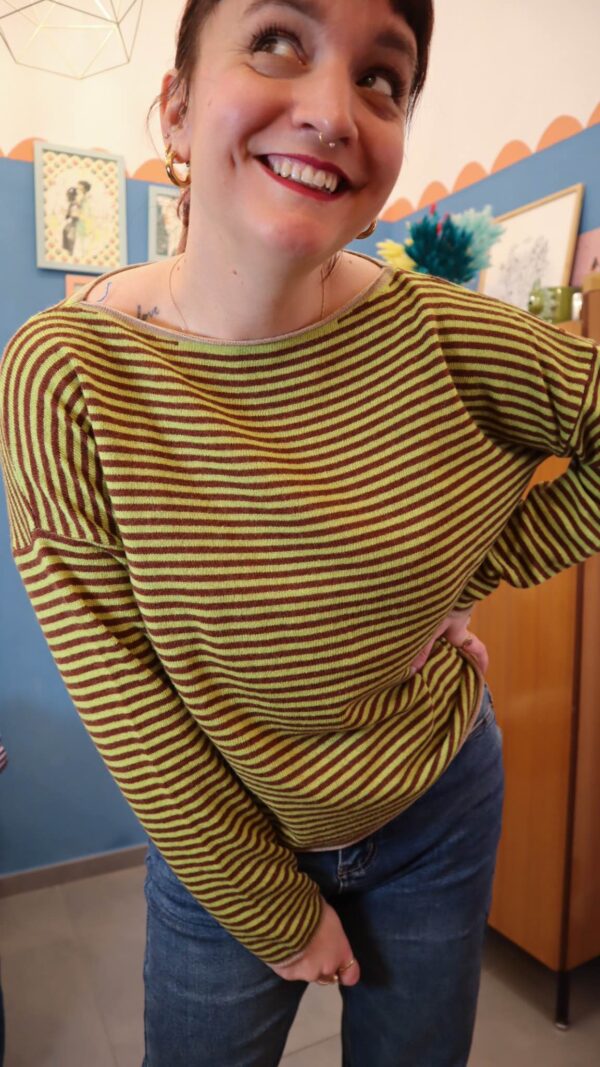 Maglione SALMO marrone/verde acido