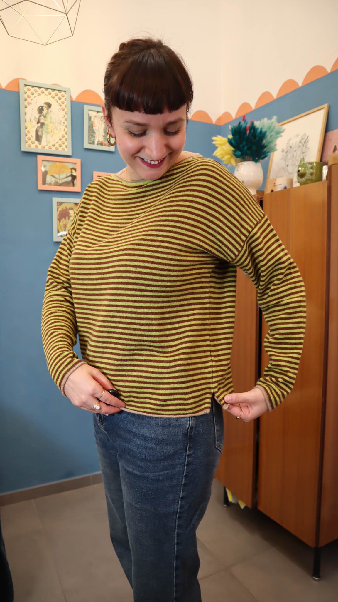 Maglione SALMO marrone/verde acido - immagine 3