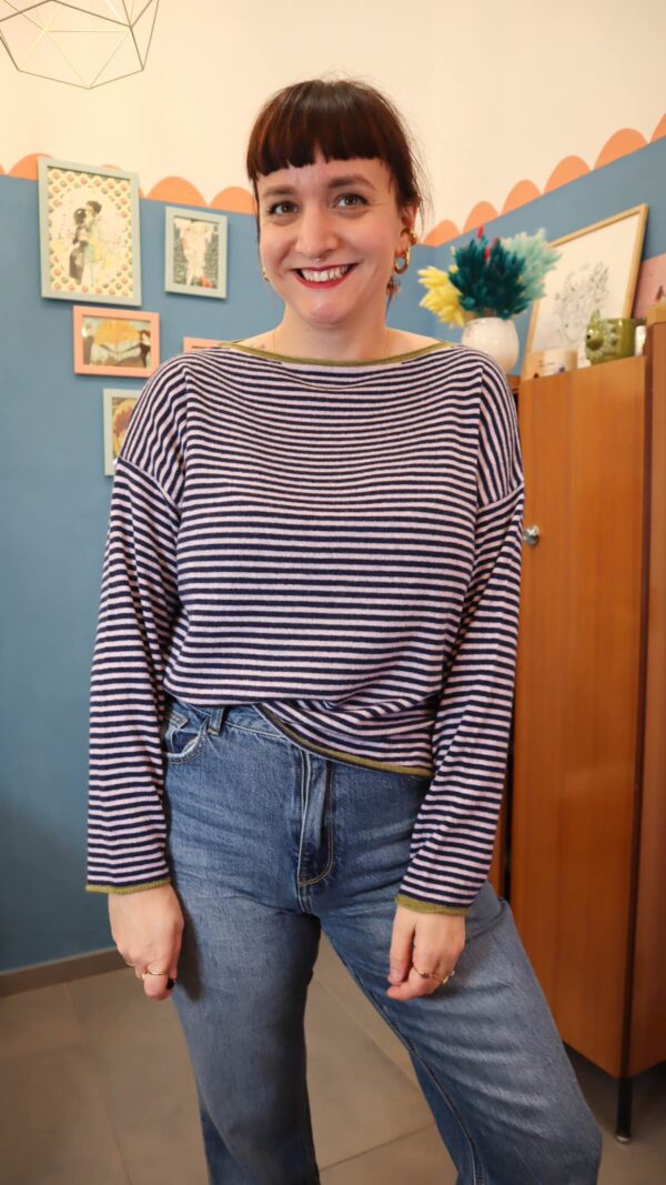 Maglione SALMO blu/rosa