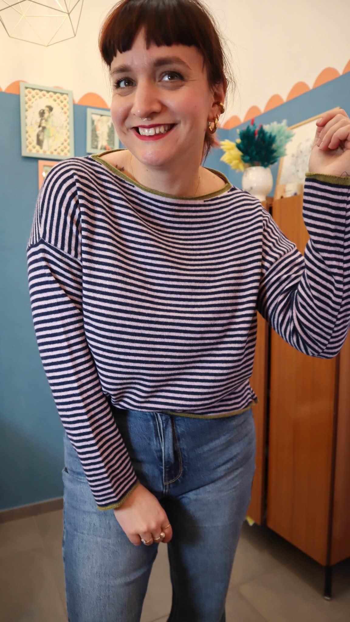 Maglione SALMO blu/rosa - immagine 3