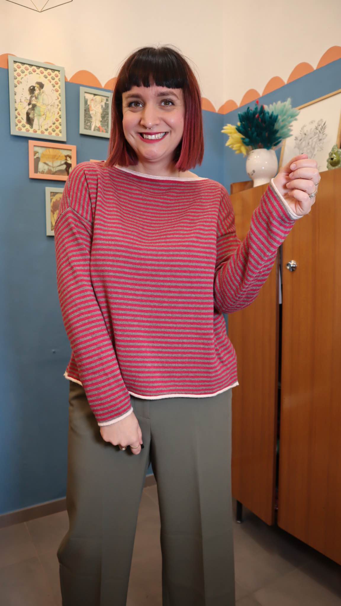 Maglione SALMO cherry/tortora