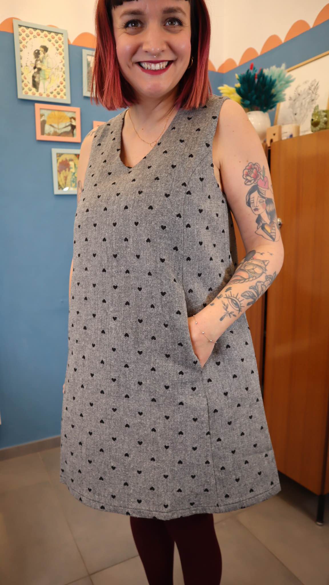 Vestito scamiciato CUORI - immagine 2