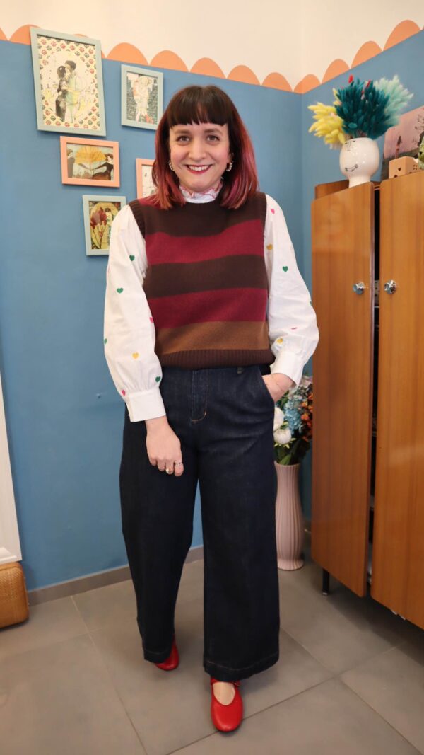 Gilet BROWN/BORDEAUX