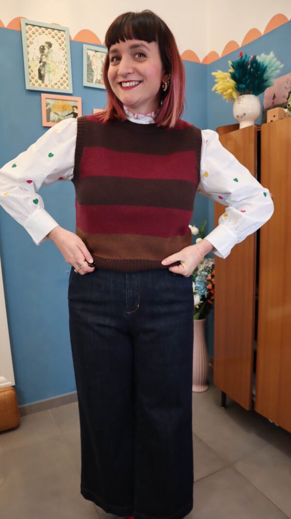 Gilet BROWN/BORDEAUX